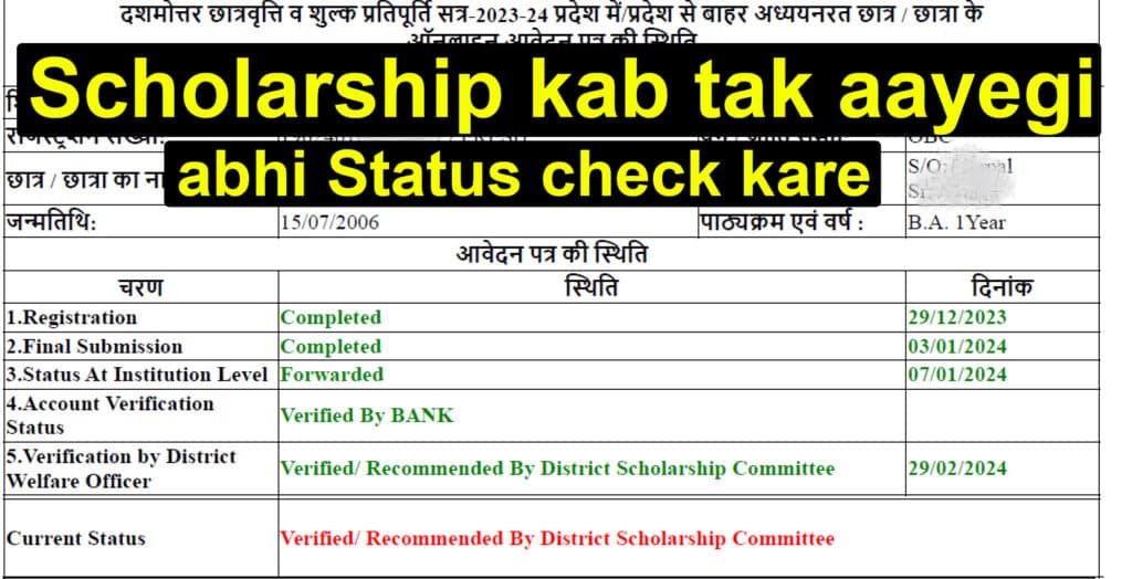 Scholarship status 2024