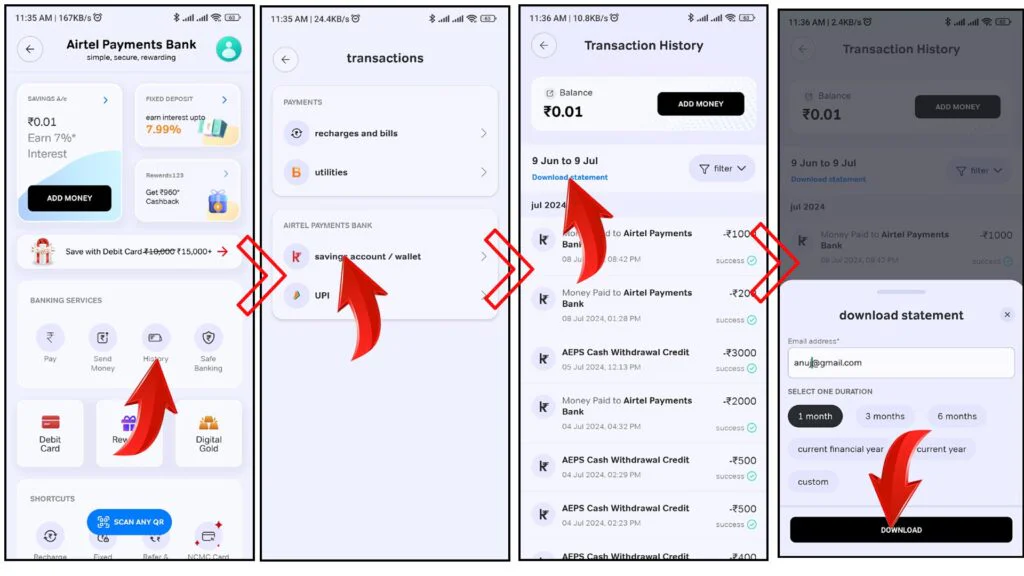 Airtel Payment Bank Statement kaise nikale