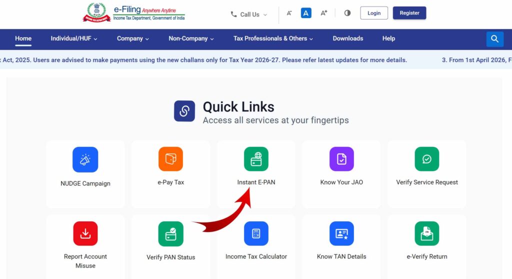 Instant e-PAN kaise banaye